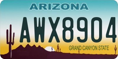 AZ license plate AWX8904