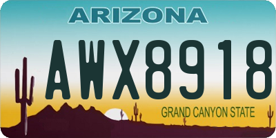 AZ license plate AWX8918