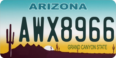 AZ license plate AWX8966