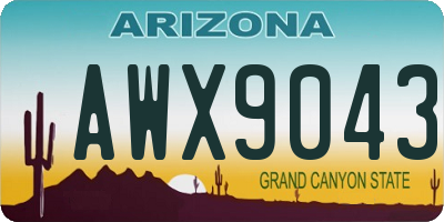 AZ license plate AWX9043