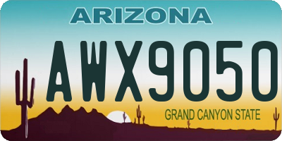 AZ license plate AWX9050