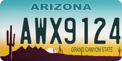 AZ license plate AWX9124