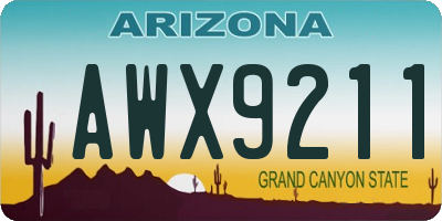AZ license plate AWX9211