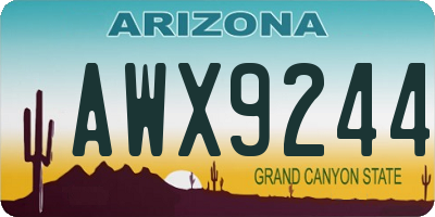 AZ license plate AWX9244