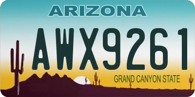 AZ license plate AWX9261