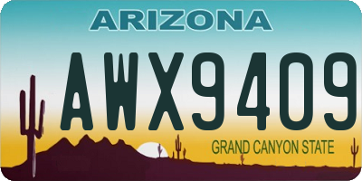 AZ license plate AWX9409