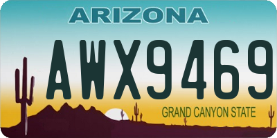 AZ license plate AWX9469
