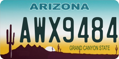 AZ license plate AWX9484