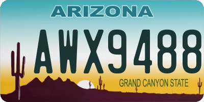 AZ license plate AWX9488