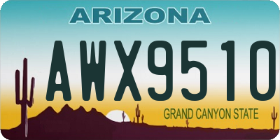 AZ license plate AWX9510