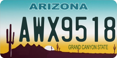 AZ license plate AWX9518