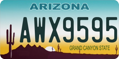AZ license plate AWX9595