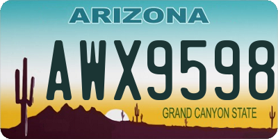 AZ license plate AWX9598