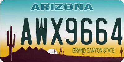 AZ license plate AWX9664