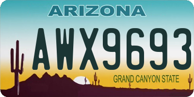 AZ license plate AWX9693