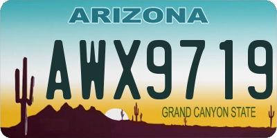 AZ license plate AWX9719