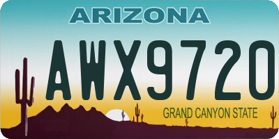 AZ license plate AWX9720