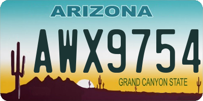 AZ license plate AWX9754