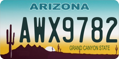 AZ license plate AWX9782