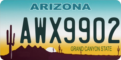 AZ license plate AWX9902