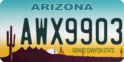 AZ license plate AWX9903