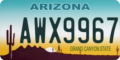 AZ license plate AWX9967