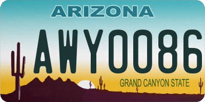 AZ license plate AWY0086