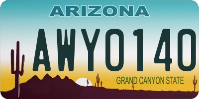 AZ license plate AWY0140