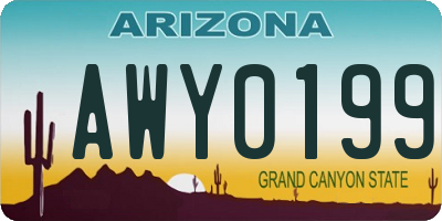 AZ license plate AWY0199