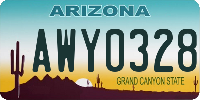 AZ license plate AWY0328