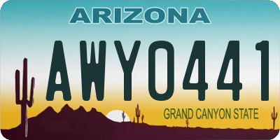 AZ license plate AWY0441