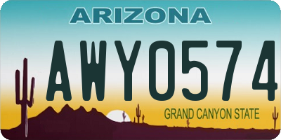 AZ license plate AWY0574
