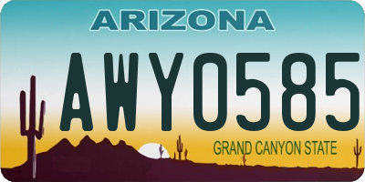 AZ license plate AWY0585