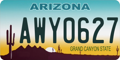 AZ license plate AWY0627