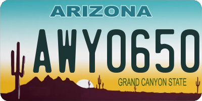 AZ license plate AWY0650