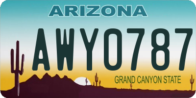 AZ license plate AWY0787