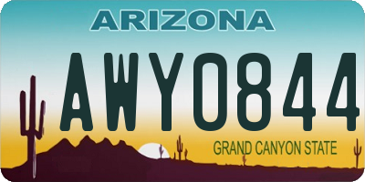 AZ license plate AWY0844
