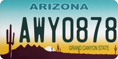 AZ license plate AWY0878