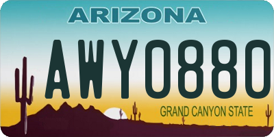 AZ license plate AWY0880