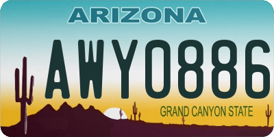 AZ license plate AWY0886