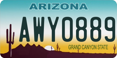 AZ license plate AWY0889