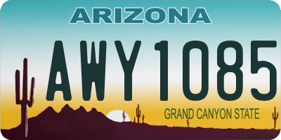 AZ license plate AWY1085