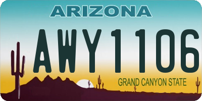 AZ license plate AWY1106