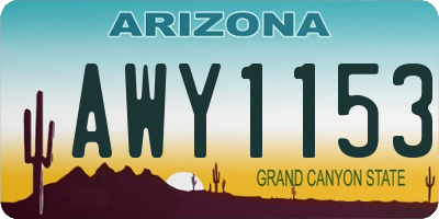 AZ license plate AWY1153
