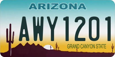 AZ license plate AWY1201