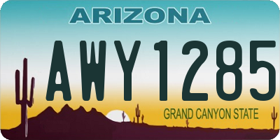 AZ license plate AWY1285