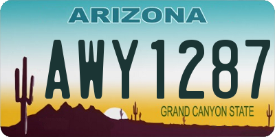 AZ license plate AWY1287