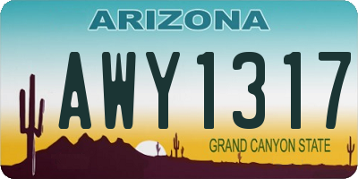 AZ license plate AWY1317
