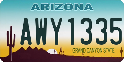AZ license plate AWY1335