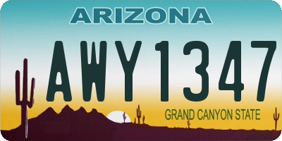 AZ license plate AWY1347